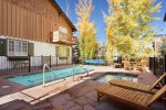 Outdoor heated pool and hot tub 
